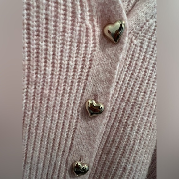 Eloquii Heart Shaped Button Pink VNeck Sweater Dress - Picture 10 of 10